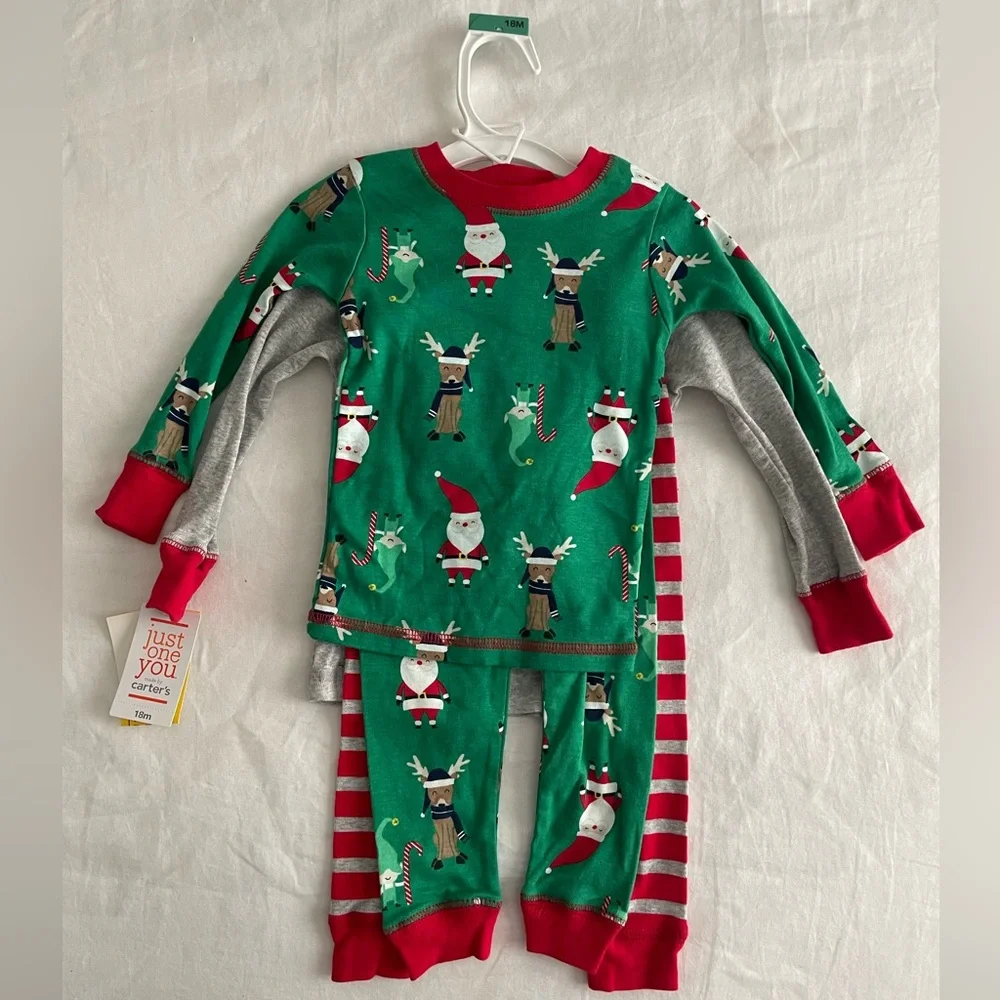 Carter’s Christmas Pajama Bundle | 2 Complete Pajama Sets | Size 18 Months | NWT